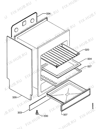 Взрыв-схема плиты (духовки) Zanussi ZC606GE - Схема узла Housing 001