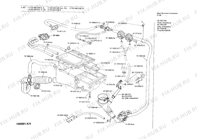 Взрыв-схема стиральной машины Bosch 0722044234 V457 - Схема узла 04