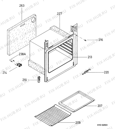 Взрыв-схема плиты (духовки) Electrolux EOB831W - Схема узла Housing 001