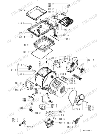 Схема №1 EV 615 с изображением Обшивка для стиральной машины Whirlpool 481245213331