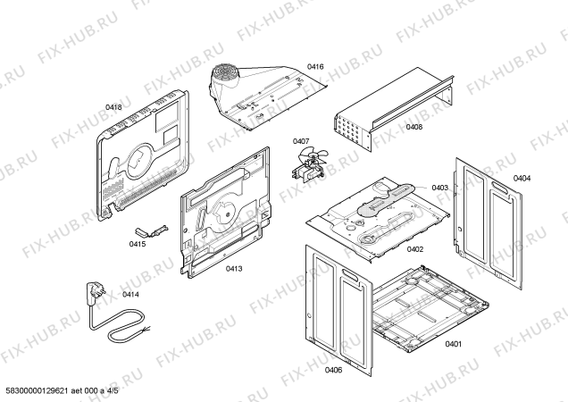 Схема №1 HBN41S320E Horno bosch indep.multif.blnc.c/minutero с изображением Передняя часть корпуса для плиты (духовки) Bosch 00446683