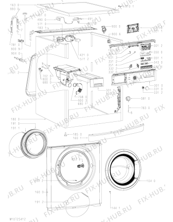 Схема №1 AWSS 64522 с изображением Модуль (плата) для стиралки Whirlpool 481010593854