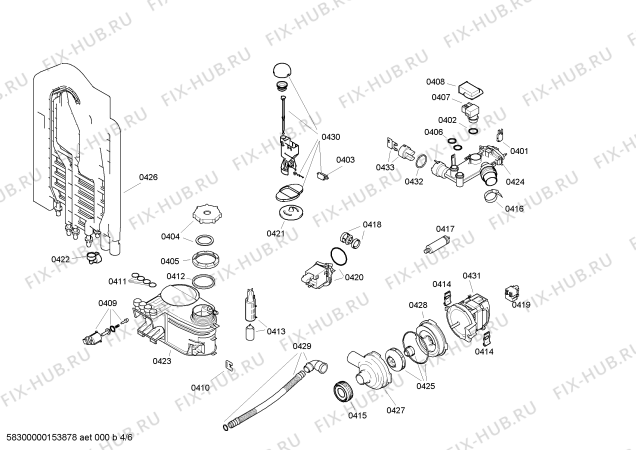 Взрыв-схема посудомоечной машины Bosch SGS45E19TR - Схема узла 04