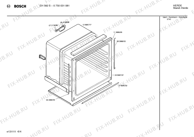 Схема №2 0750031094 EH582SG с изображением Ручка для плиты (духовки) Bosch 00026650