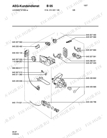 Взрыв-схема стиральной машины Aeg LAV61300 GB - Схема узла Electrical equipment