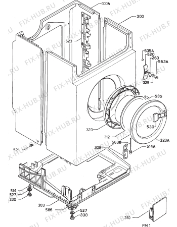 Взрыв-схема стиральной машины Rex RL6E - Схема узла Cabinet + armatures