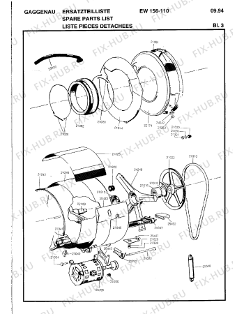 Схема №1 EW156110 Balay TS871 с изображением Уплотнитель для комплектующей Bosch 00294706