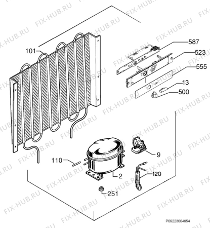 Взрыв-схема холодильника Aeg Electrolux AG86050-5I - Схема узла Cooling system 017