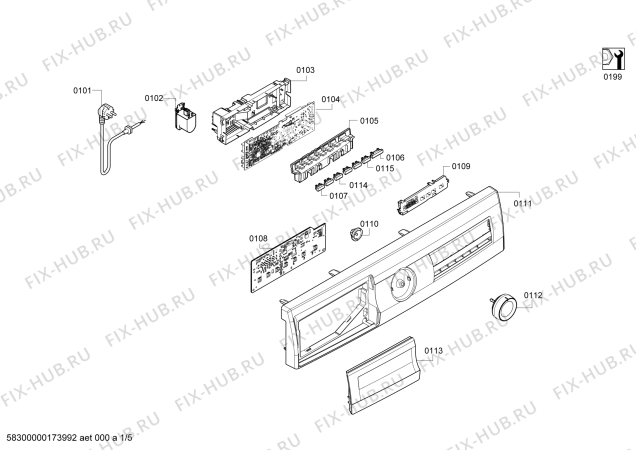 Схема №1 CM102K0TR Super 7 с изображением Панель управления для стиралки Bosch 00749072