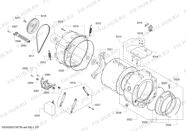 Взрыв-схема стиральной машины Bosch WAP28390SN Bosch Avantixx 9 - Схема узла 03