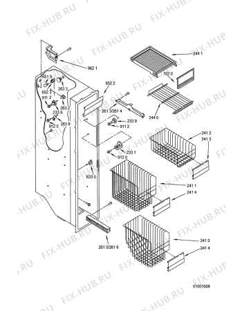 Схема №1 KGN 7050 с изображением Рамка для холодильной камеры Whirlpool 481941879362