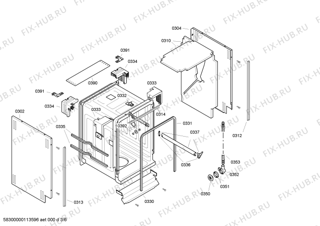 Взрыв-схема посудомоечной машины Bosch SRI33E02EU - Схема узла 03