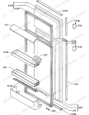 Взрыв-схема холодильника Zanussi ZPL4230 - Схема узла Door 003