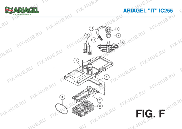 Взрыв-схема кондиционера Ariagel IC 255 - Схема узла 6