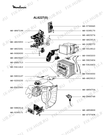 Взрыв-схема микроволновой печи Moulinex AL6227(0) - Схема узла ZP002347.1P3