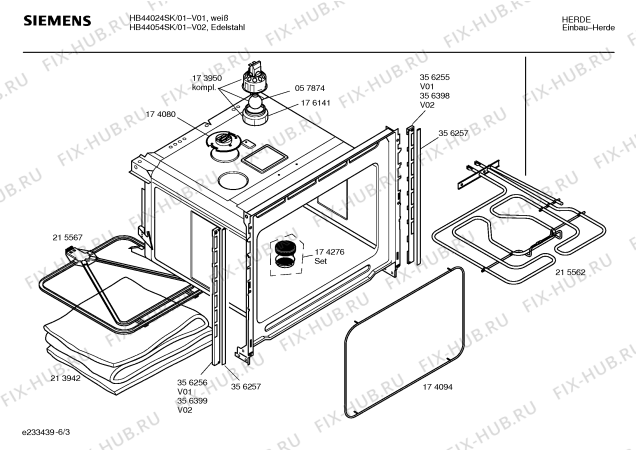 Схема №3 HB44054SK с изображением Инструкция по эксплуатации для духового шкафа Siemens 00526849