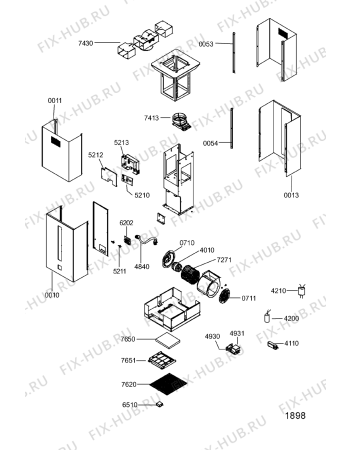 Взрыв-схема вытяжки Whirlpool AKR 876 IX - Схема узла