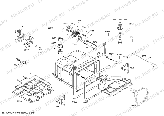 Схема №2 HBA64A220F с изображением Передняя часть корпуса для плиты (духовки) Bosch 00704699