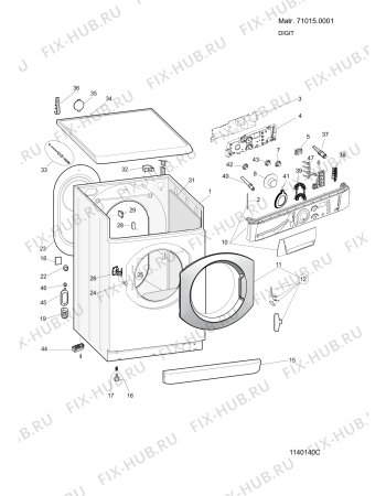Схема №1 ARSF1050CIS (F054432) с изображением Обшивка для стиралки Indesit C00261956