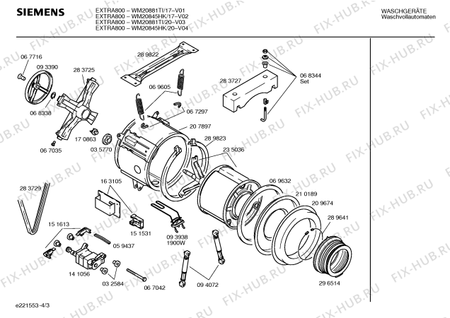 Схема №1 WM20551TH EXTRA500 с изображением Противовес для стиральной машины Bosch 00283727