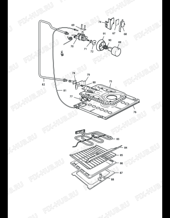 Взрыв-схема плиты (духовки) DELONGHI GGC 8540 GB - Схема узла 4