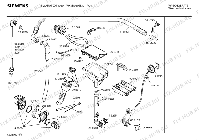 Схема №1 WXM1060SN SIEMENS SIWAMAT XM 1060 с изображением Панель управления для стиральной машины Siemens 00361572