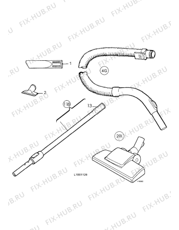 Взрыв-схема пылесоса Electrolux Z1940 - Схема узла Accessories