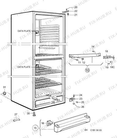 Взрыв-схема холодильника Alfatec KF310 - Схема узла C10 Cabinet