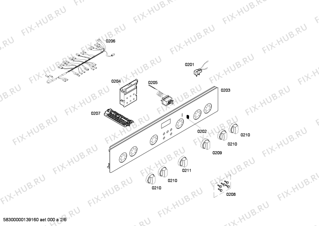 Схема №2 HM744215N с изображением Панель управления для электропечи Siemens 00672683