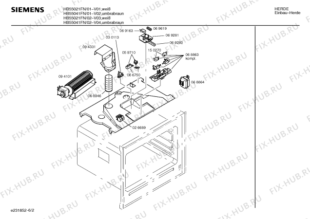 Схема №1 HB55051FN с изображением Инструкция по эксплуатации для плиты (духовки) Siemens 00517174