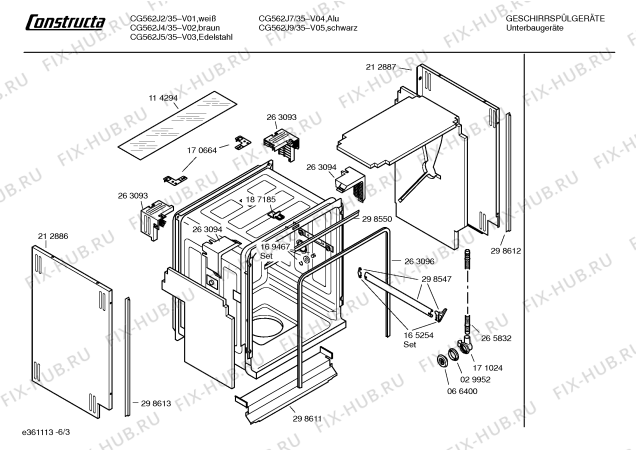 Взрыв-схема посудомоечной машины Constructa CG562J2 - Схема узла 03