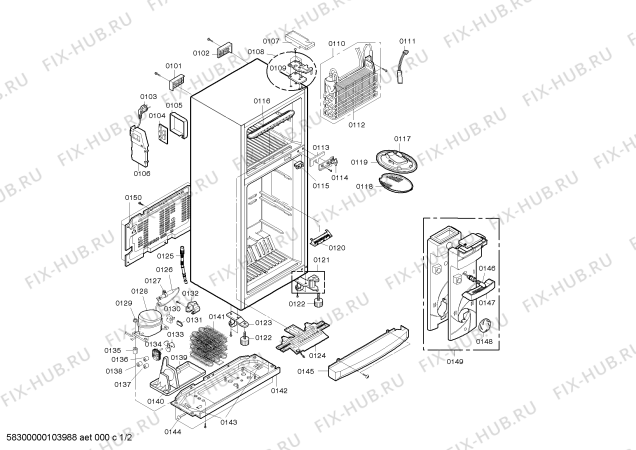 Схема №1 KSU56920NE с изображением Уплотнитель двери для холодильника Bosch 00242024