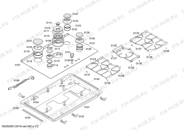 Схема №1 T2596N0AU Neff с изображением Уплотнитель для печи Bosch 00427933