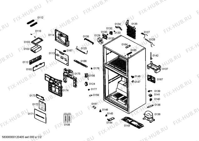 Схема №1 KD35NA40TH с изображением Емкость для холодильной камеры Siemens 00641912