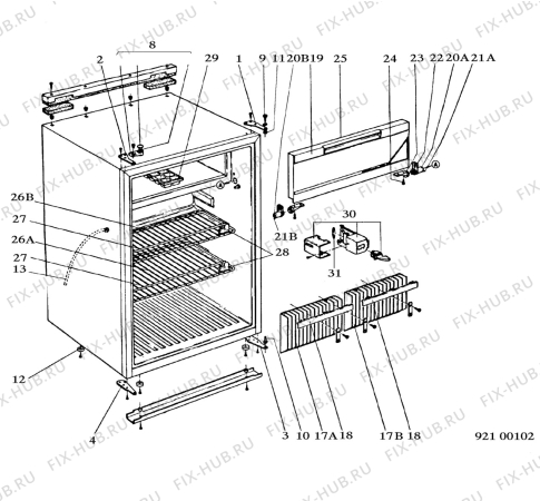 Взрыв-схема холодильника Electrolux RM400R - Схема узла Housing 001