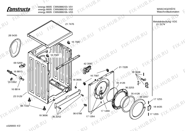 Схема №2 CW60880 Constructa energy с изображением Панель управления для стиральной машины Bosch 00367005