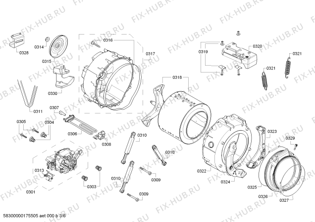 Взрыв-схема стиральной машины Siemens WD15H540DN wash&dry 7/4kg iQ800 - Схема узла 03