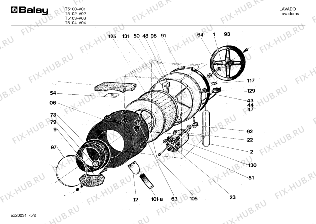 Схема №2 T5100 с изображением Монтажный набор для стиральной машины Bosch 00089986