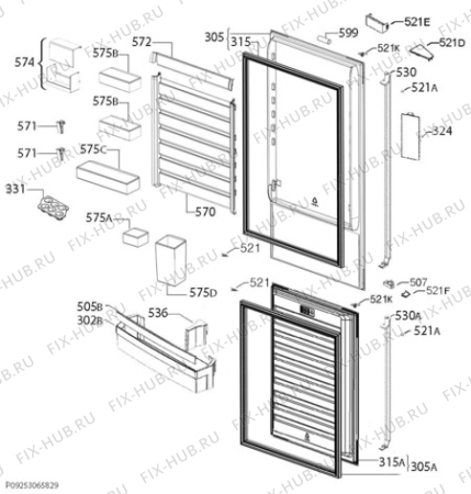 Взрыв-схема холодильника Aeg S93930CMXF - Схема узла Door 003