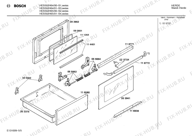 Схема №1 HES502H65 с изображением Панель для электропечи Bosch 00118943