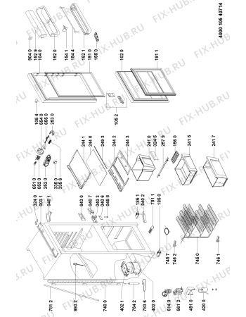 Схема №1 402.455.38 C AV120 A+ REFRIGERA с изображением Часть корпуса для холодильника Whirlpool 481050283442