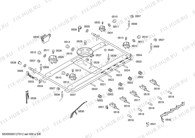 Взрыв-схема плиты (духовки) Bosch HSK66I51ED EXPRESS CONTROL INOX 76 - Схема узла 05