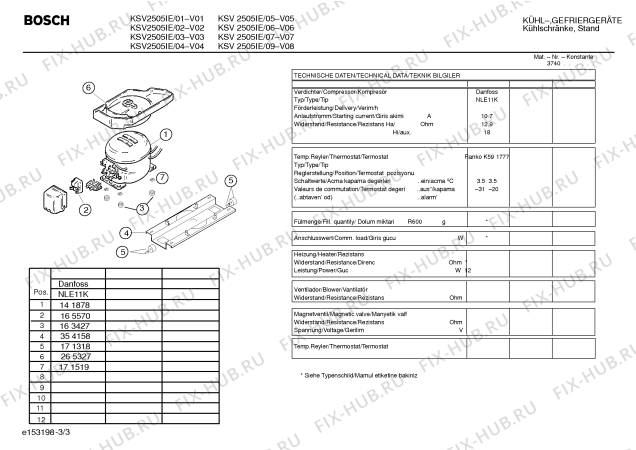 Взрыв-схема холодильника Bosch KSV2505IE - Схема узла 03