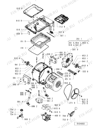 Схема №1 EV 5013 с изображением Обшивка для стиралки Whirlpool 481245210264