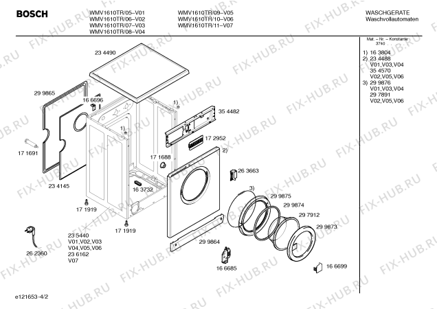 Схема №2 WMV1610 с изображением Панель управления для стиралки Bosch 00350967