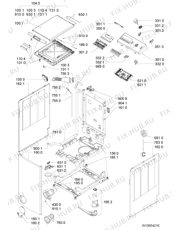 Схема №2 WOT24495 с изображением Обшивка для стиралки Whirlpool 481010617267