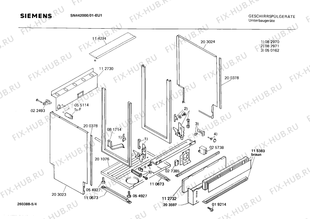 Схема №1 SN442000 с изображением Переключатель для посудомойки Siemens 00054036