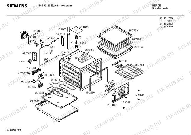 Схема №1 HN55325EU с изображением Панель управления для плиты (духовки) Siemens 00365213