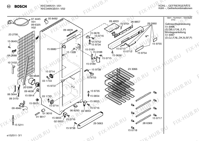 Схема №1 KKE3495 с изображением Клапан для холодильника Bosch 00159754