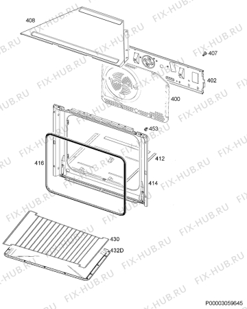 Взрыв-схема плиты (духовки) Zanussi ZOU20311WV - Схема узла Oven